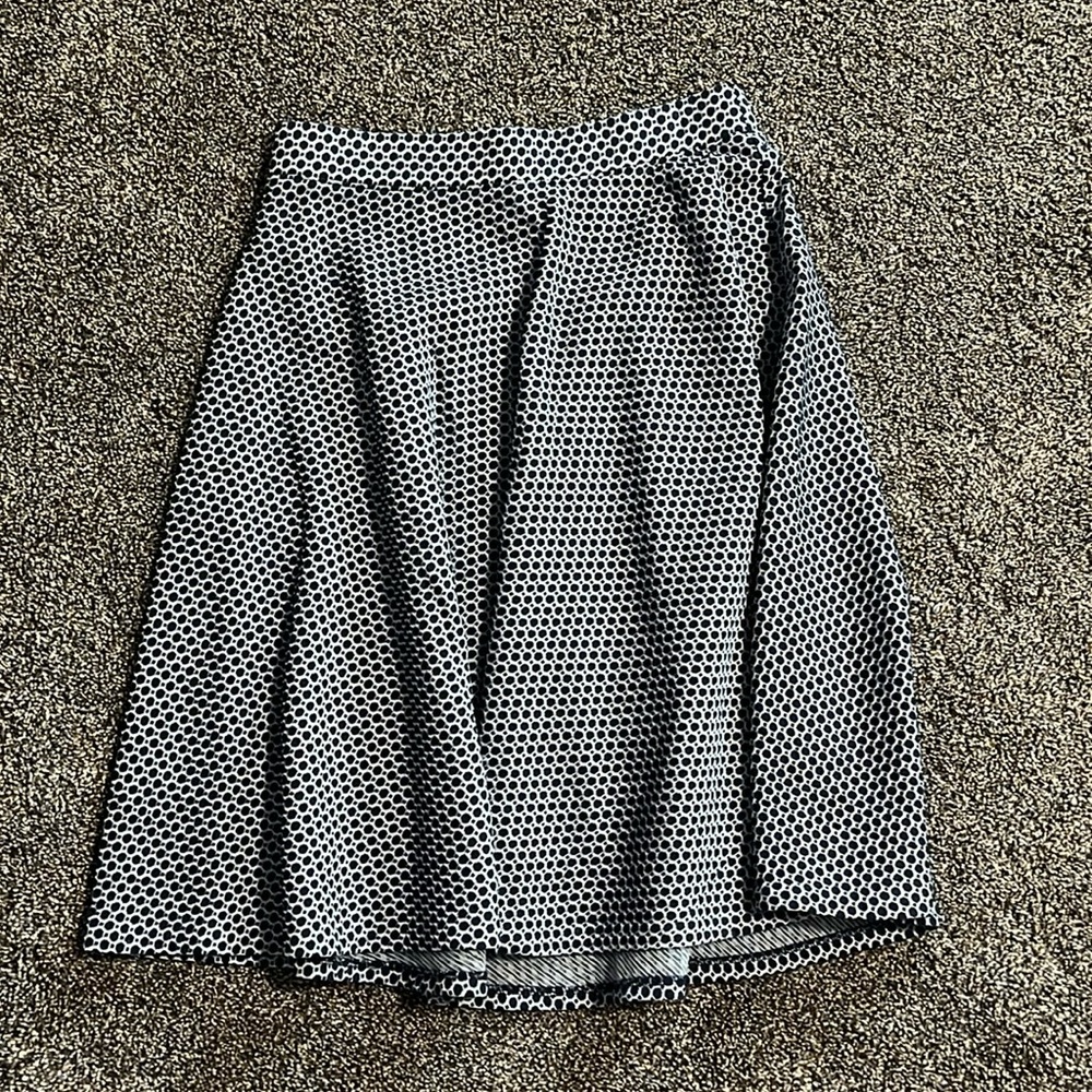 Talbots size 2 blue honeycomb pattern a-line knee length skirt classic career